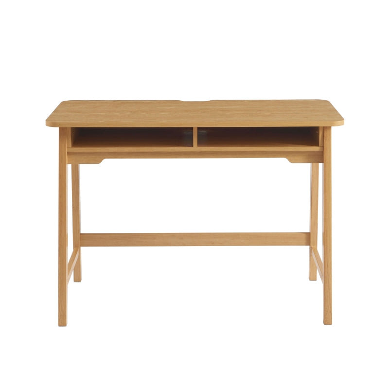 Bureau MAIA 2 compartiments effet chêne 110cm, meuble de bureau fonctionnel sur mesure