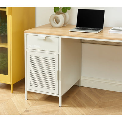 Bureau PANTONE métal beige sable 120cm