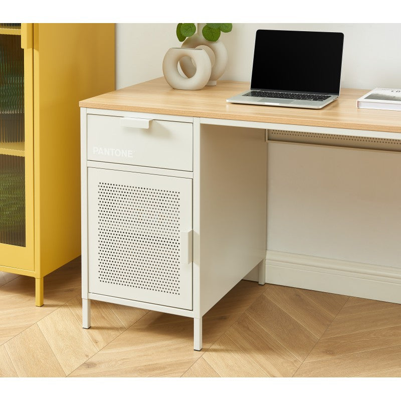 Bureau PANTONE métal beige sable 120cm