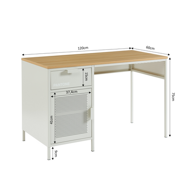 Bureau PANTONE métal beige sable 120cm
