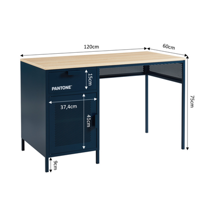 Bureau PANTONE métal bleu nuit 120cm