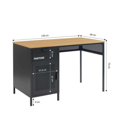 Bureau PANTONE métal gris anthracite 120cm