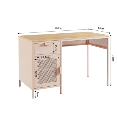 Bureau PANTONE métal rose blush 120cm
