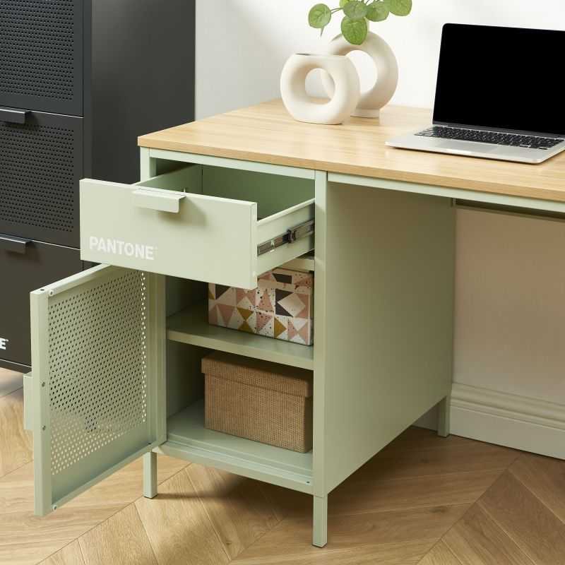 Bureau PANTONE métal vert amande 120cm