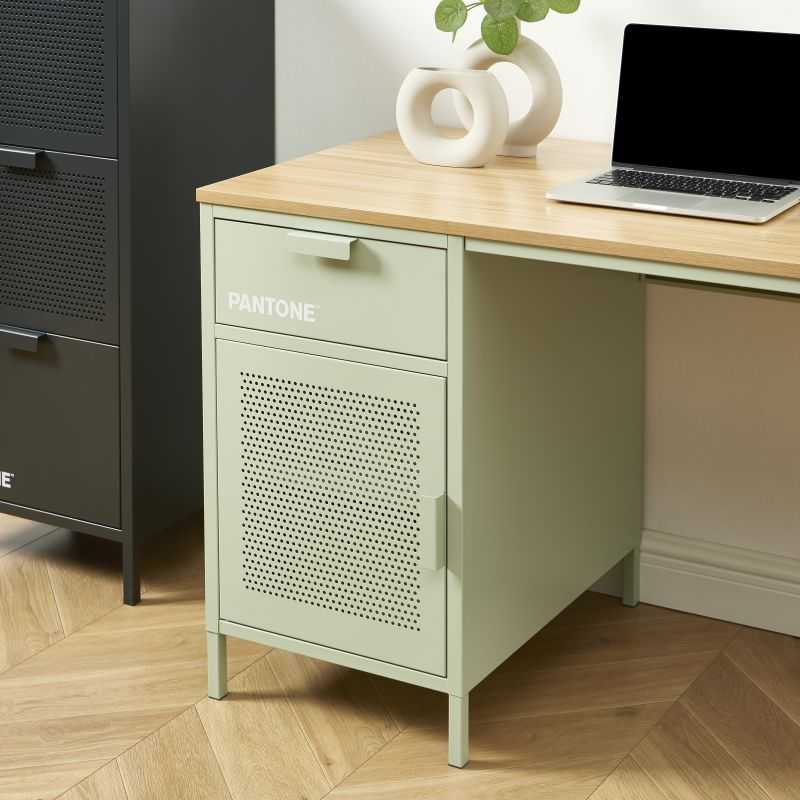 Bureau PANTONE métal vert amande 120cm