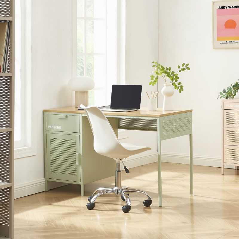 Bureau PANTONE métal vert amande 120cm