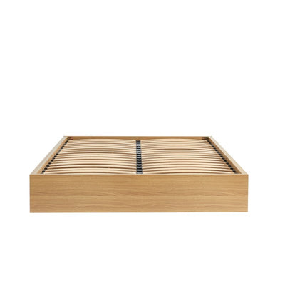 Cadre de lit à tiroirs AMANA 140x190 cannage rotin sommier inclus