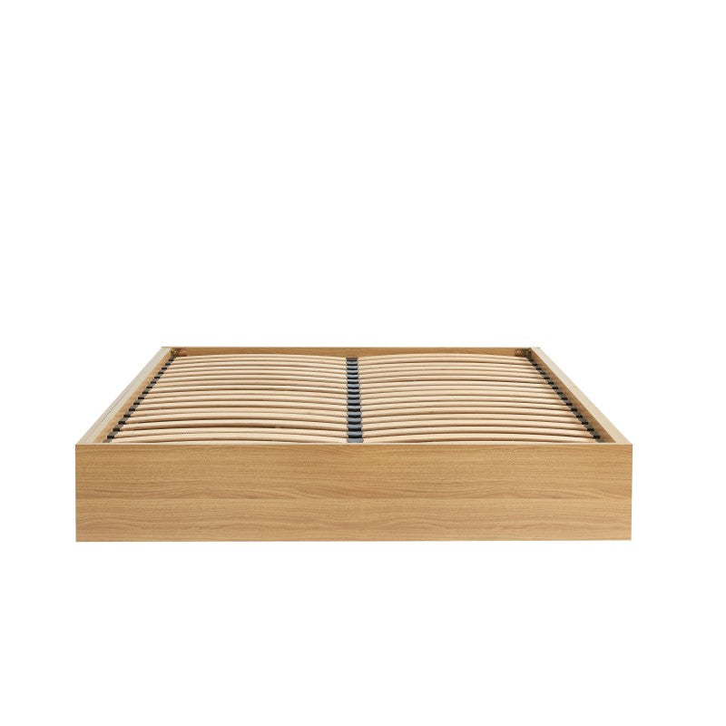 Cadre de lit à tiroirs AMANA 140x190 cannage rotin sommier inclus