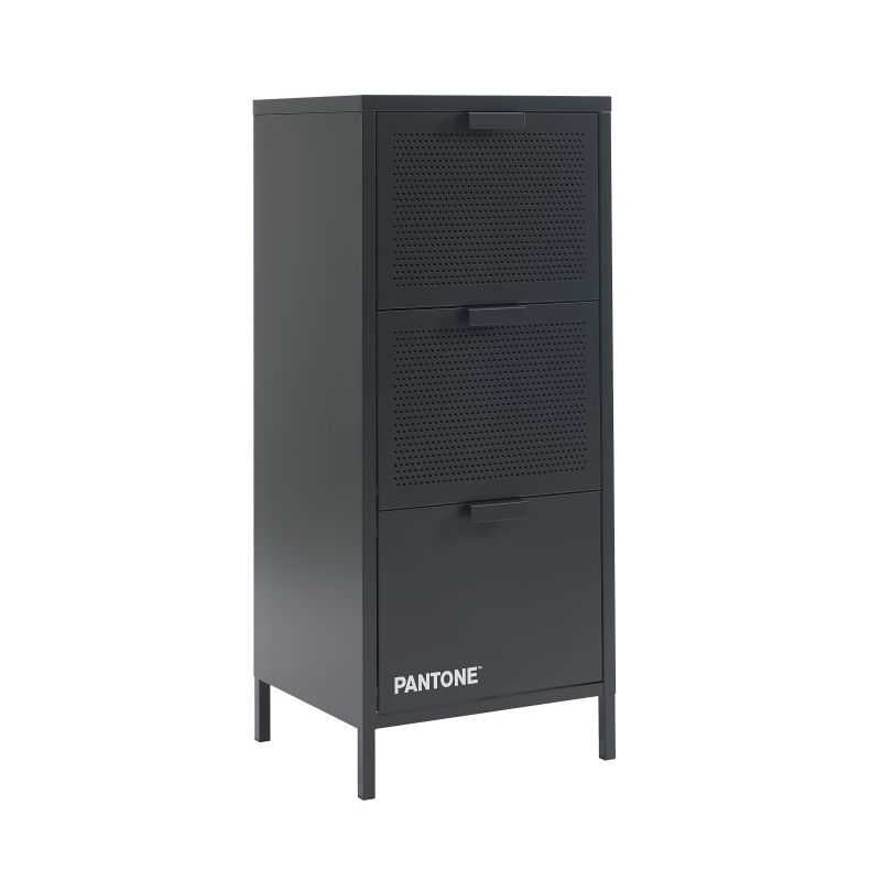 Caisson de bureau PANTONE métal gris anthracite 3 tiroirs h105cm