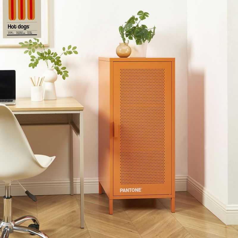 Caisson de bureau PANTONE métal orange h105cm