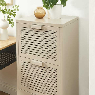 Caisson de bureau PANTONE métal taupe 3 tiroirs h105cm