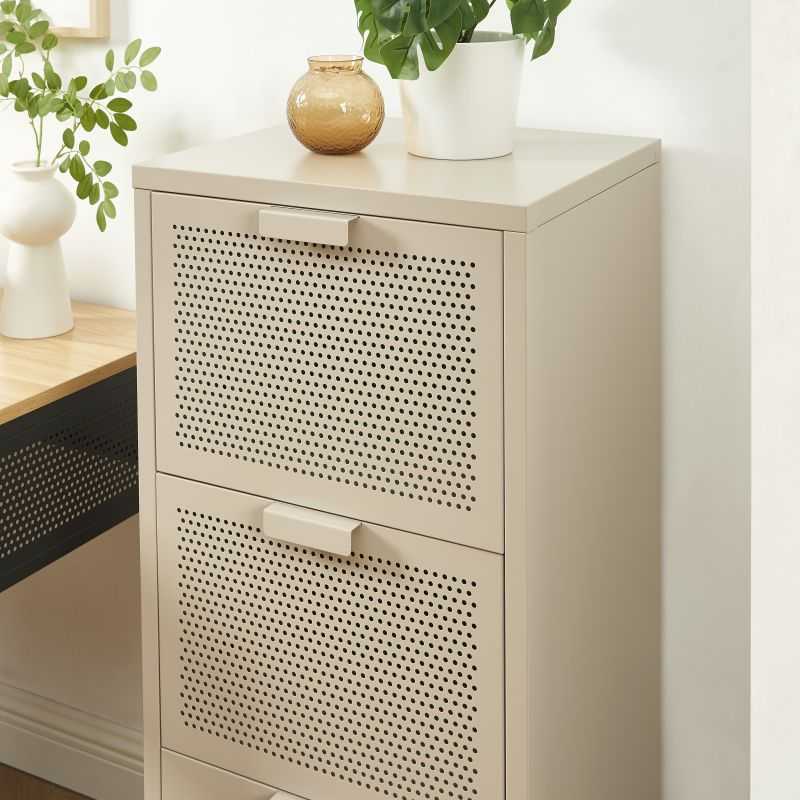 Caisson de bureau PANTONE métal taupe 3 tiroirs h105cm