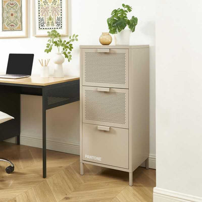 Caisson de bureau PANTONE métal taupe 3 tiroirs h105cm
