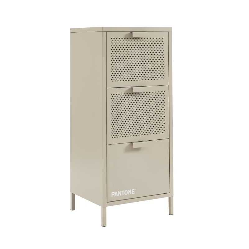 Caisson de bureau PANTONE métal taupe 3 tiroirs h105cm