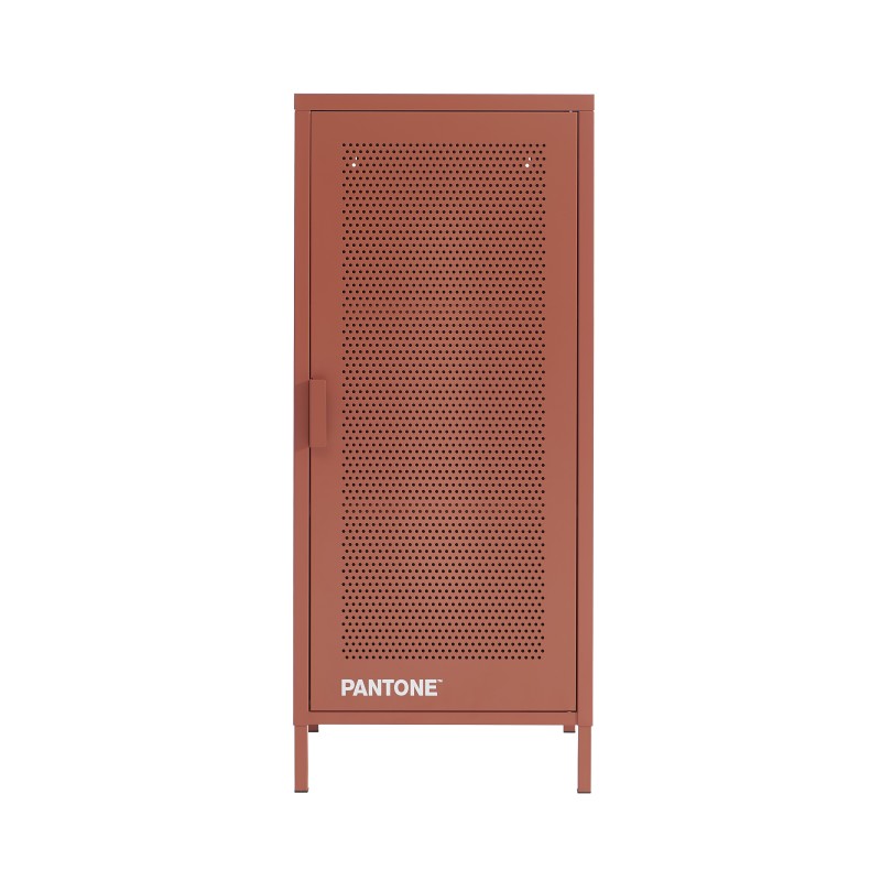 Caisson de bureau métal terracotta époxy mat 105cm, style industriel sur mesure
