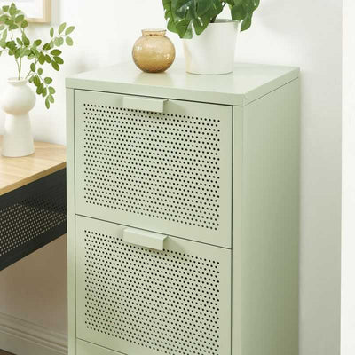 Caisson de bureau PANTONE métal vert amande 3 tiroirs h105cm