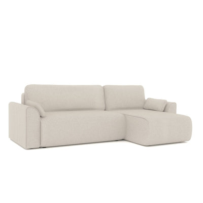 Canapé d'angle convertible CAPUCINS 4 places velours côtelé beige