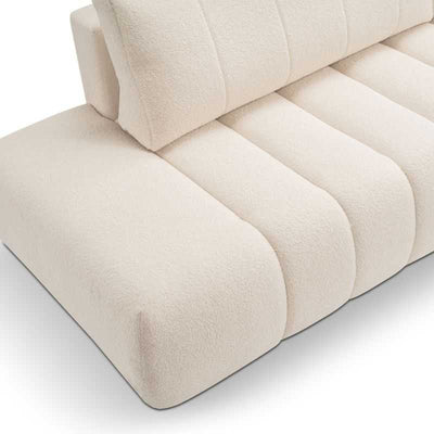 Canapé d'angle droit convertible BELEM 4/5 places tissu bouclette écru
