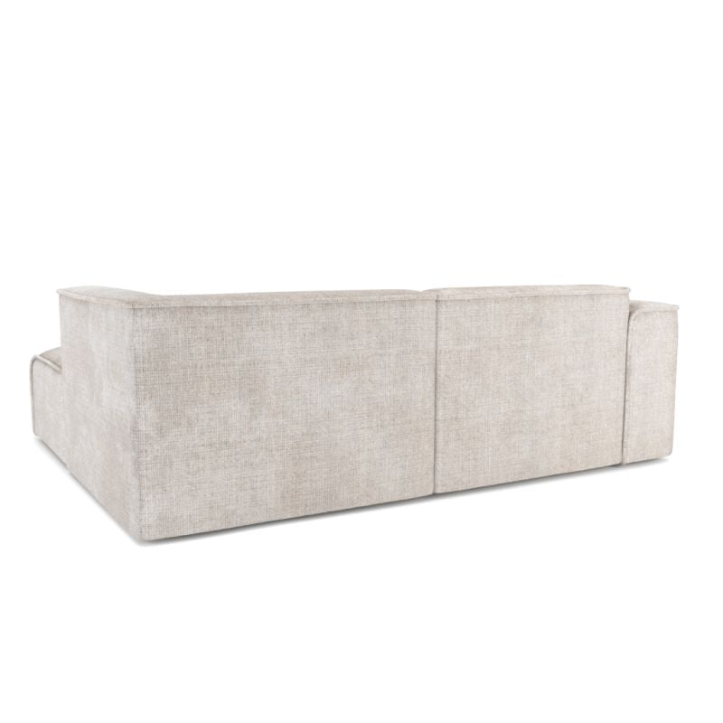 Canapé d'angle droit fixe NUNA 4 places tissu beige