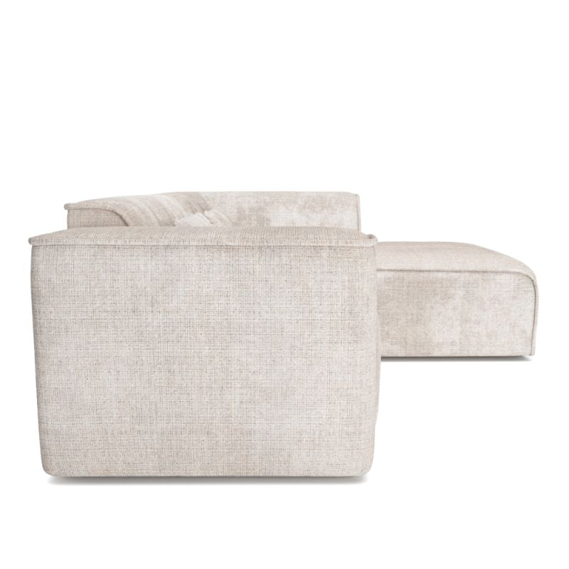 Canapé d'angle droit fixe NUNA 4 places tissu beige