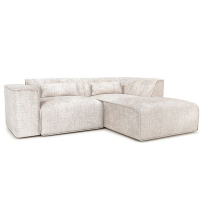 Canapé d'angle droit fixe NUNA 4 places tissu beige
