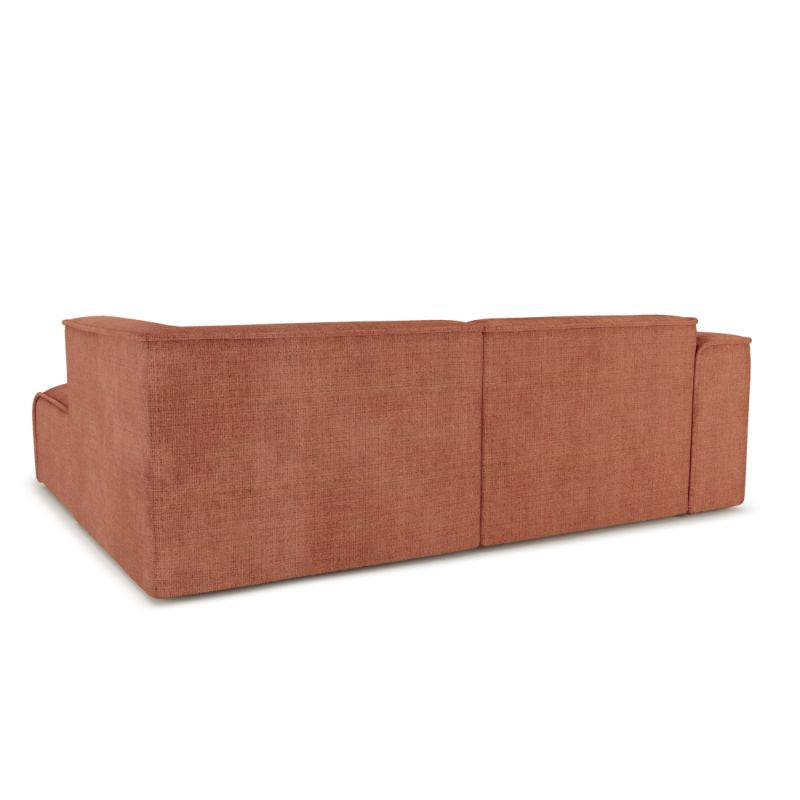 Canapé d'angle droit fixe NUNA 4 places tissu terracotta