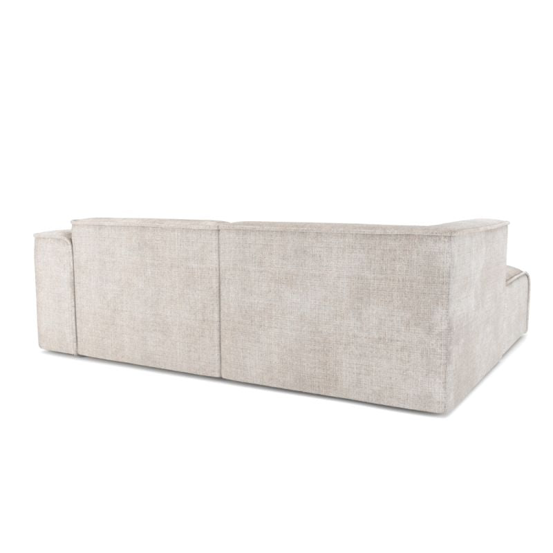 Canapé d'angle gauche fixe NUNA 4 places tissu beige