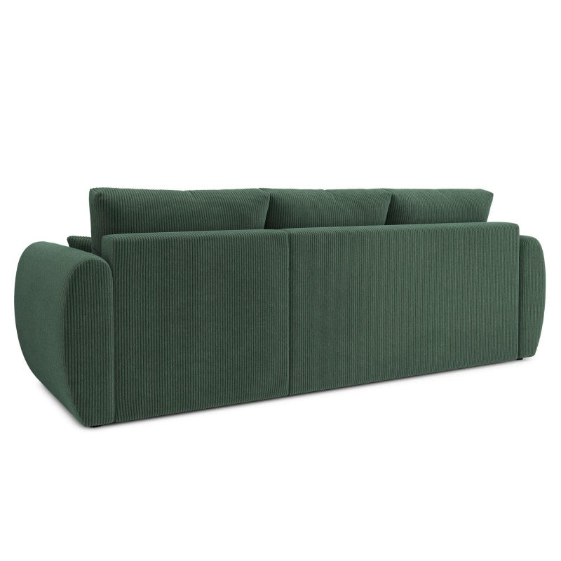 Canapé d'angle convertible REFA 4 places velours côtelé vert