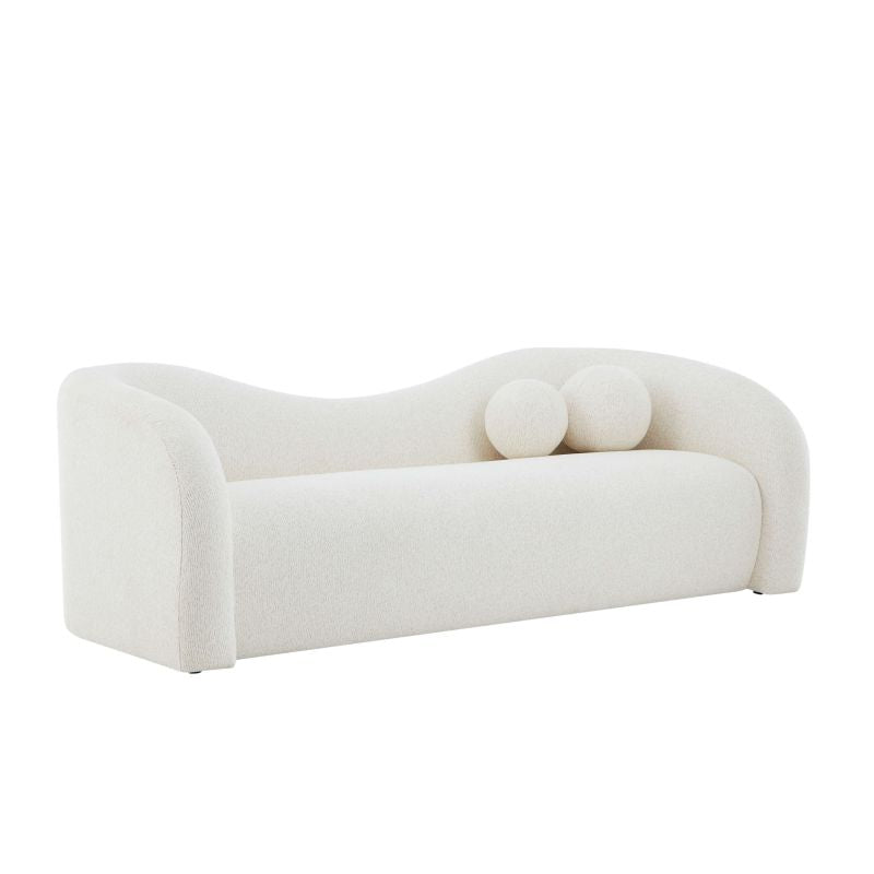 Canapé droit fixe BACALA 3 places tissu chenille beige