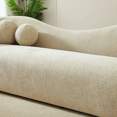 Canapé droit fixe BACALA 3 places tissu chenille taupe