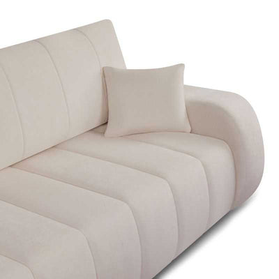 Canapé droit convertible BELEM 3 places tissu chenille grège