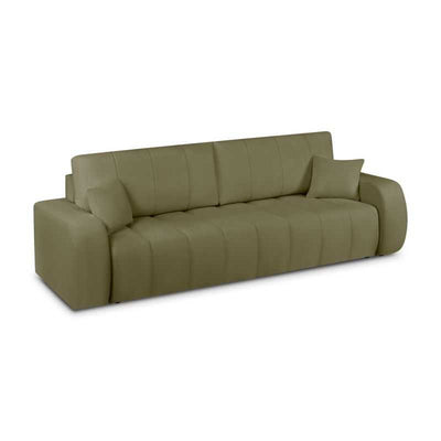 Canapé droit convertible BELEM 3 places tissu chenille vert