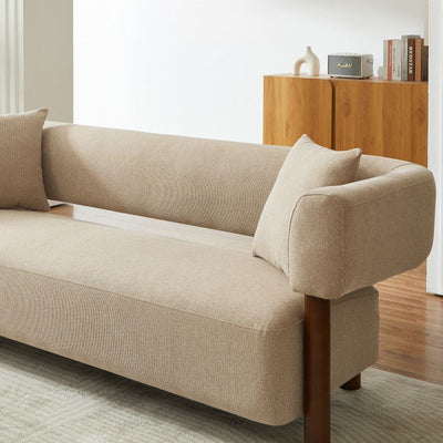 Canapé droit fixe BRAZZA 3 places tissu beige