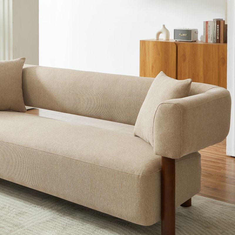 Canapé droit fixe BRAZZA 3 places tissu beige