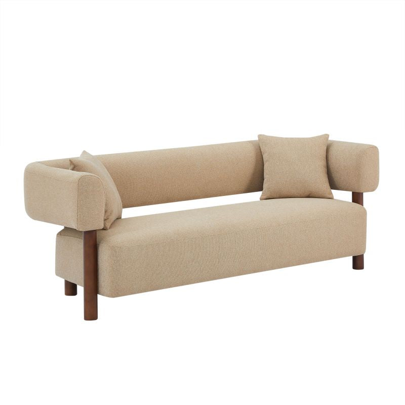 Canapé droit fixe BRAZZA 3 places tissu beige