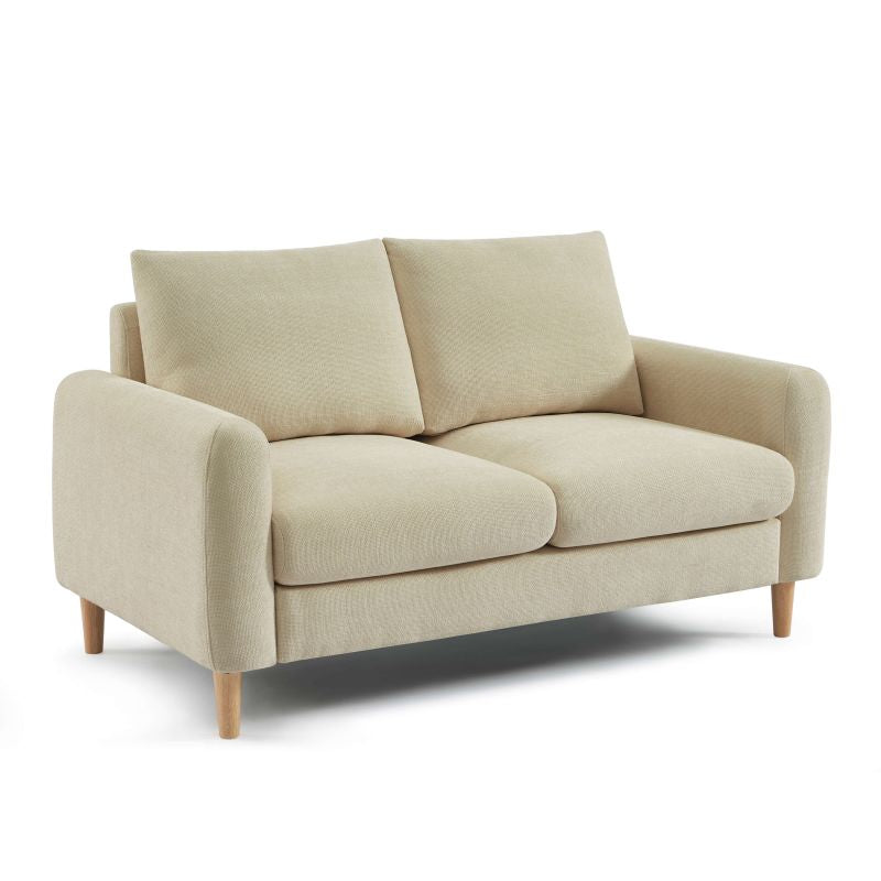 Canapé droit fixe CALIBA 2 places tissu chenille taupe
