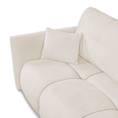 Canapé droit convertible COMO 3 places tissu chenille écru