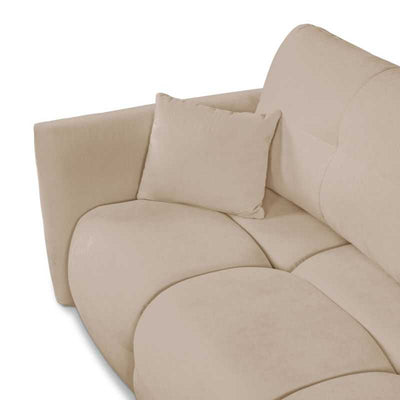 Canapé droit convertible COMO 3 places tissu chenille grège