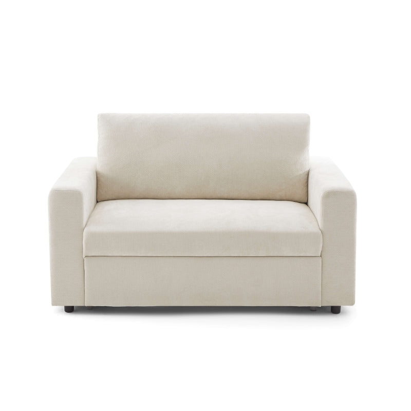 Canapé convertible express 2 places tissu beige, idéal studio ou chambre d'amis