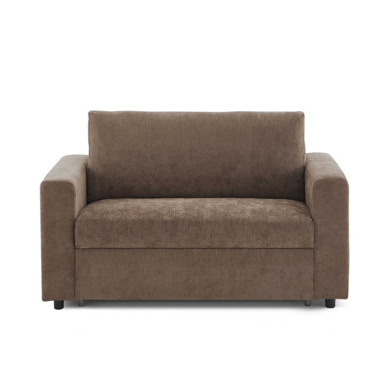 Canapé convertible express 2 places tissu marron, compact et confortable pour studio