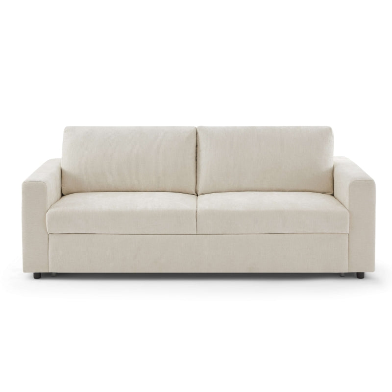 Canapé convertible express 160 cm SOCCA tissu beige, design épuré salon moderne