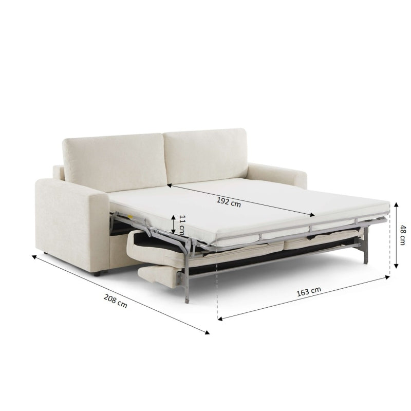 Canapé droit convertible express 160 cm SOCCA tissu beige