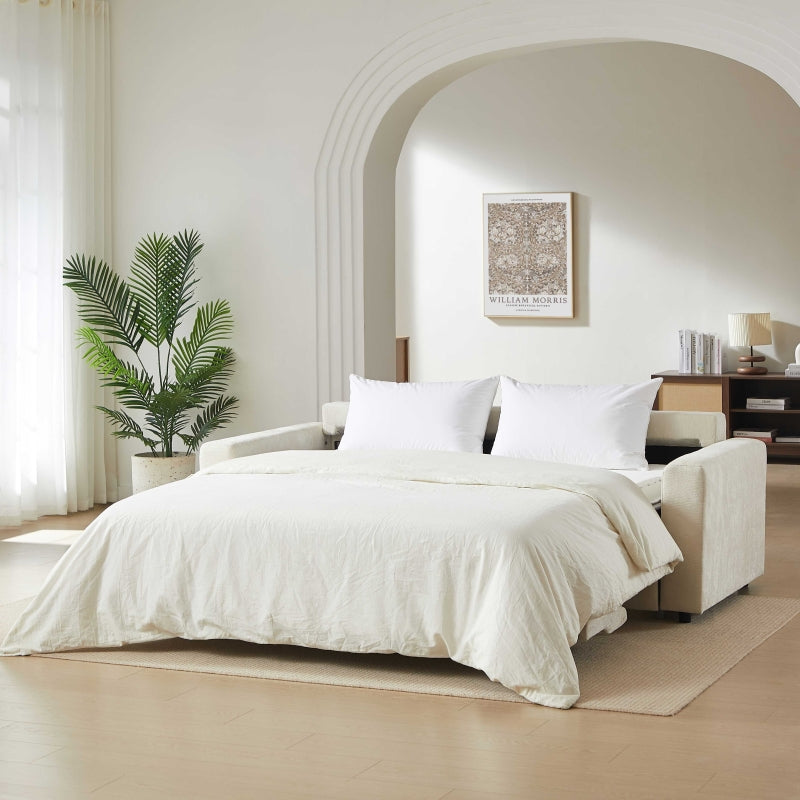 Canapé droit convertible express 160 cm SOCCA tissu beige