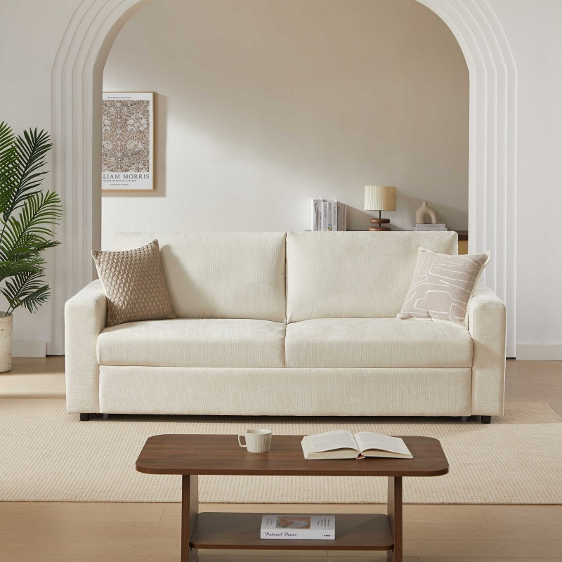 Canapé droit convertible express 160 cm SOCCA tissu beige