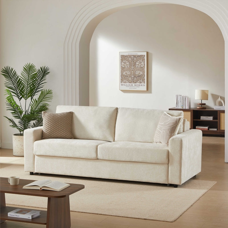 Canapé droit convertible express 160 cm SOCCA tissu beige