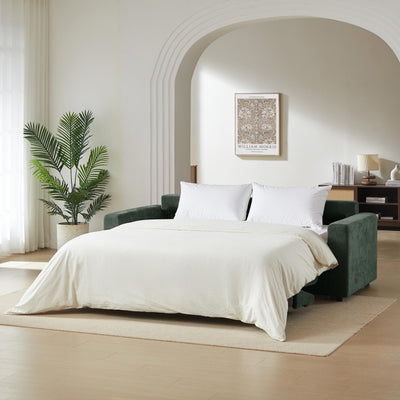 Canapé droit convertible express 160 cm SOCCA tissu vert