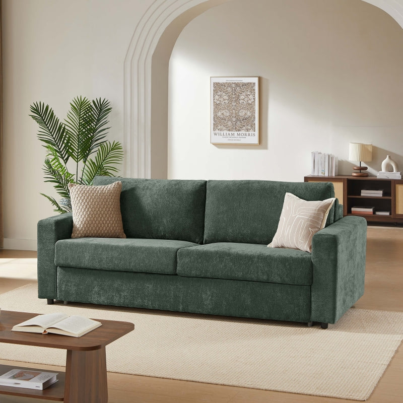 Canapé droit convertible express 160 cm SOCCA tissu vert