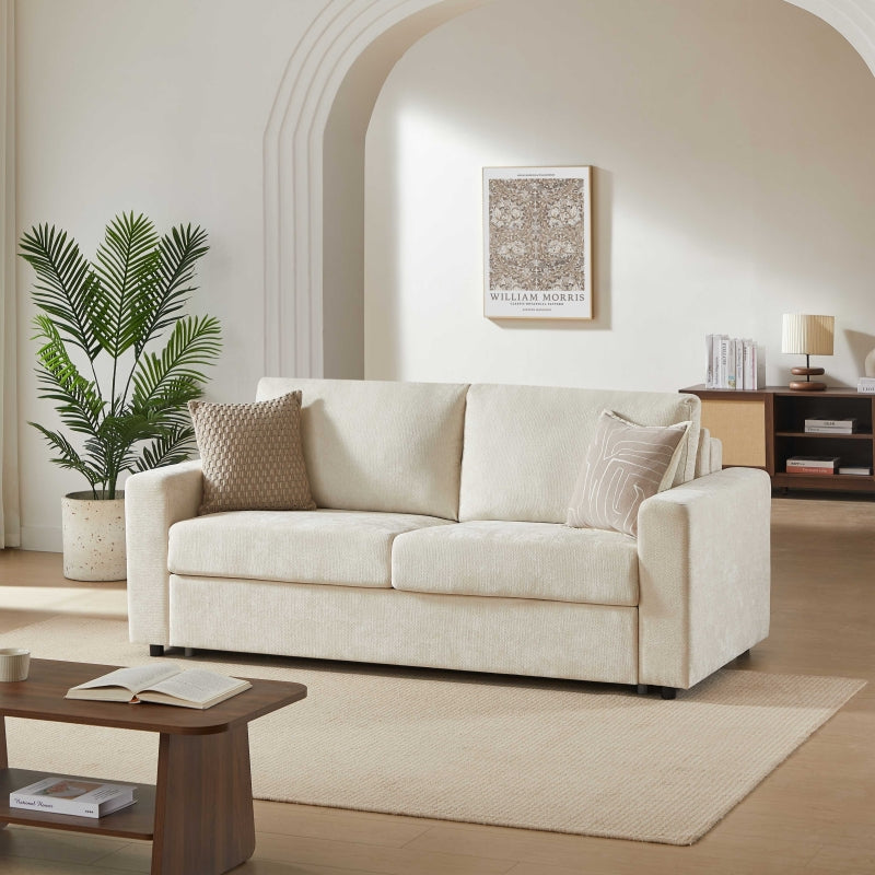 Canapé droit convertible express 140 cm SOCCA tissu beige