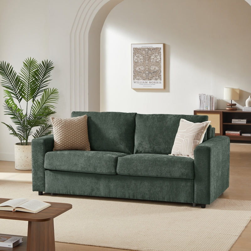 Canapé droit convertible express 140 cm SOCCA tissu vert