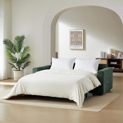 Canapé droit convertible express 140 cm SOCCA tissu vert